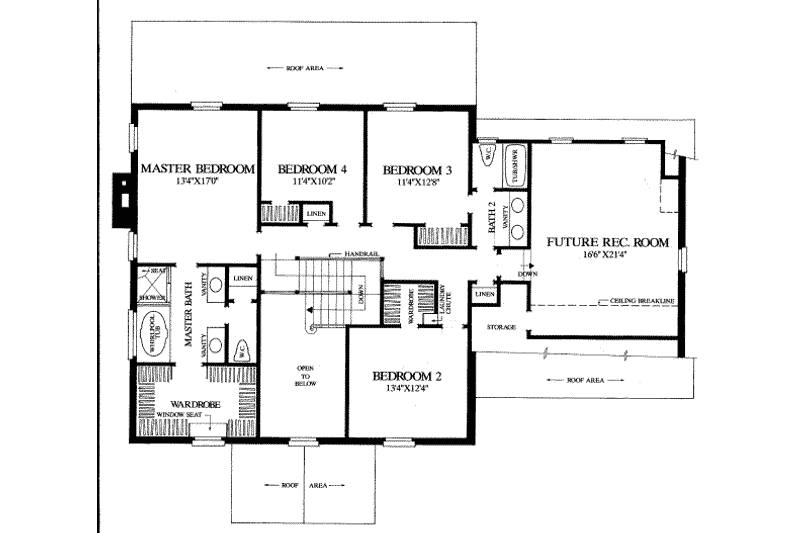 House Plan Design - Floor Plan - Upper Floor for Colonial House Plan #137-171 - 4 bed, 2.5 bath