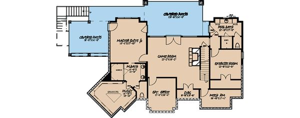 House Blueprint - Craftsman Floor Plan - Lower Floor Plan #923-21