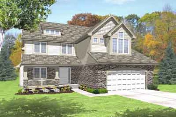 Exterior - Front Elevation for Traditional House Plan #50-277 - 3 bed, 2.5 bath