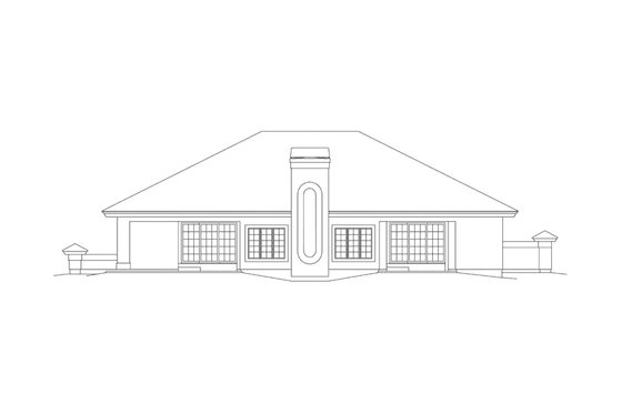 Exterior - Rear Elevation for Beach House Plan #57-677 - 2 bed, 2 bath