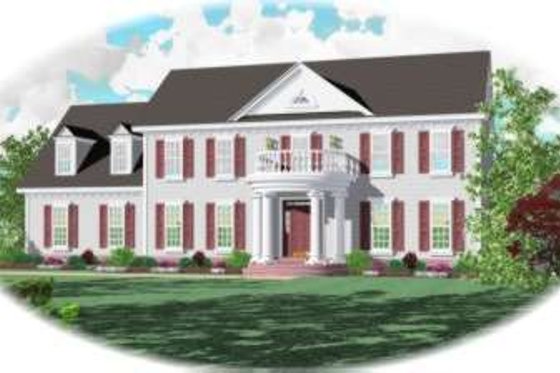 Exterior - Front Elevation for Colonial House Plan #81-819 - 4 bed, 3.5 bath