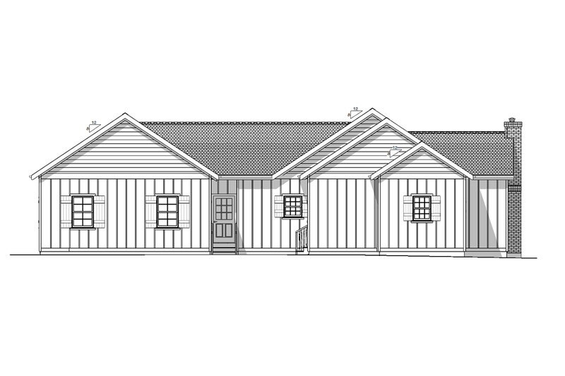 Architectural House Design - Exterior - Rear Elevation 1 for Farmhouse House Plan #1099-18 - 3 bed, 2.5 bath