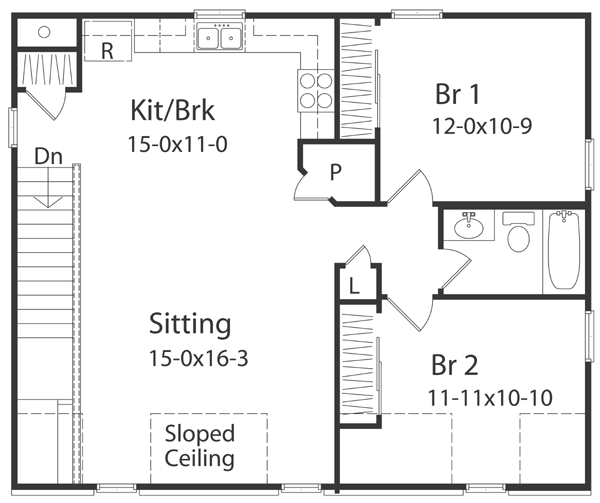 Colonial Floor Plan - Upper Floor Plan #22-433