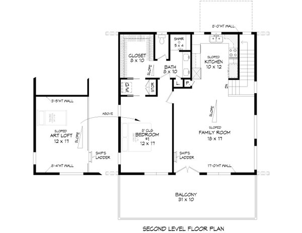 House Blueprint - Contemporary Floor Plan - Upper Floor Plan #932-1341