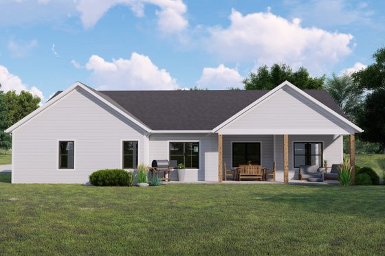 Exterior - Rear Elevation for Farmhouse House Plan #1064-126 - 3 bed, 2.5 bath