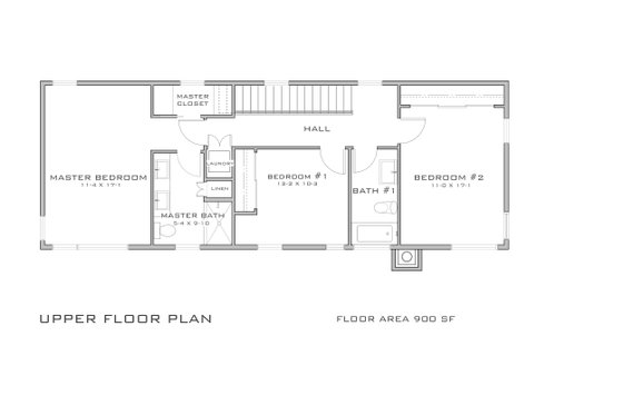 Floor Plan - Upper Floor for Modern House Plan #909-5 - 3 bed, 2.5 bath