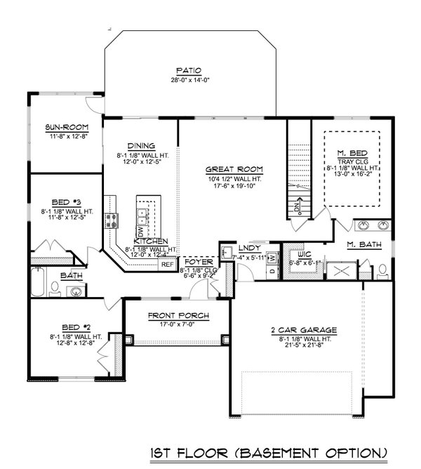 House Design - Ranch Floor Plan - Main Floor Plan #1064-112