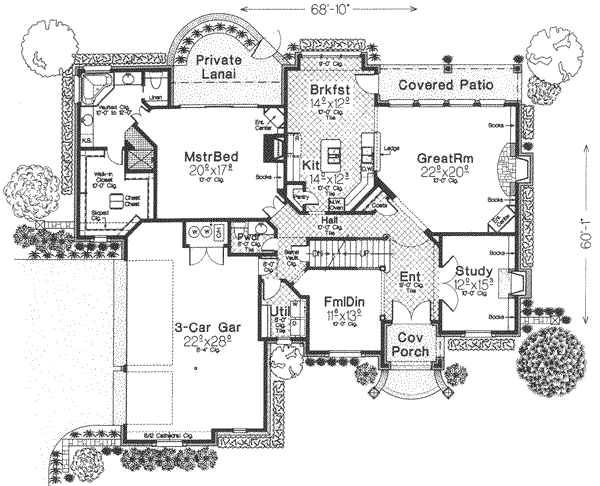 House Plan Design - European Floor Plan - Main Floor Plan #310-326
