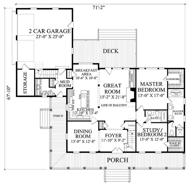 Architectural House Design - Farmhouse Floor Plan - Main Floor Plan #137-252
