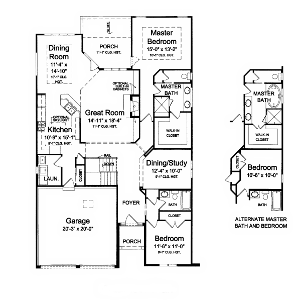 House Blueprint - Craftsman Floor Plan - Main Floor Plan #46-432
