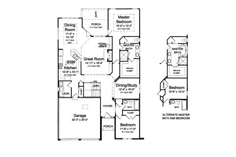 Dream House Plan - Floor Plan - Main Floor for Craftsman House Plan #46-432 - 3 bed, 2 bath