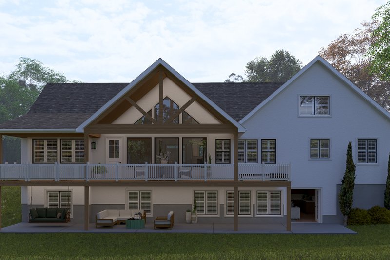 Dream House Plan - Exterior - Rear Elevation 1 for Ranch House Plan #1060-287 - 3 bed, 2 bath