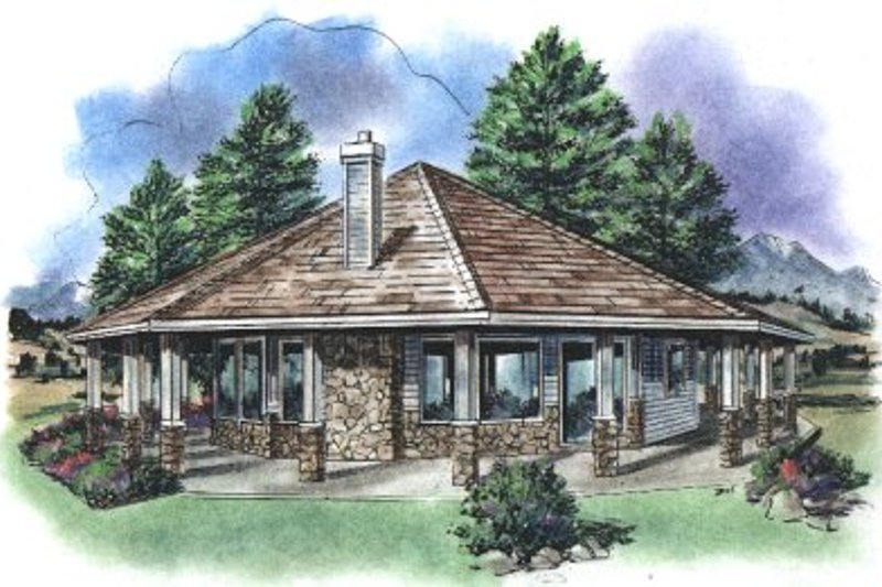 Dream House Plan - Contemporary Exterior - Front Elevation Plan #18-1051