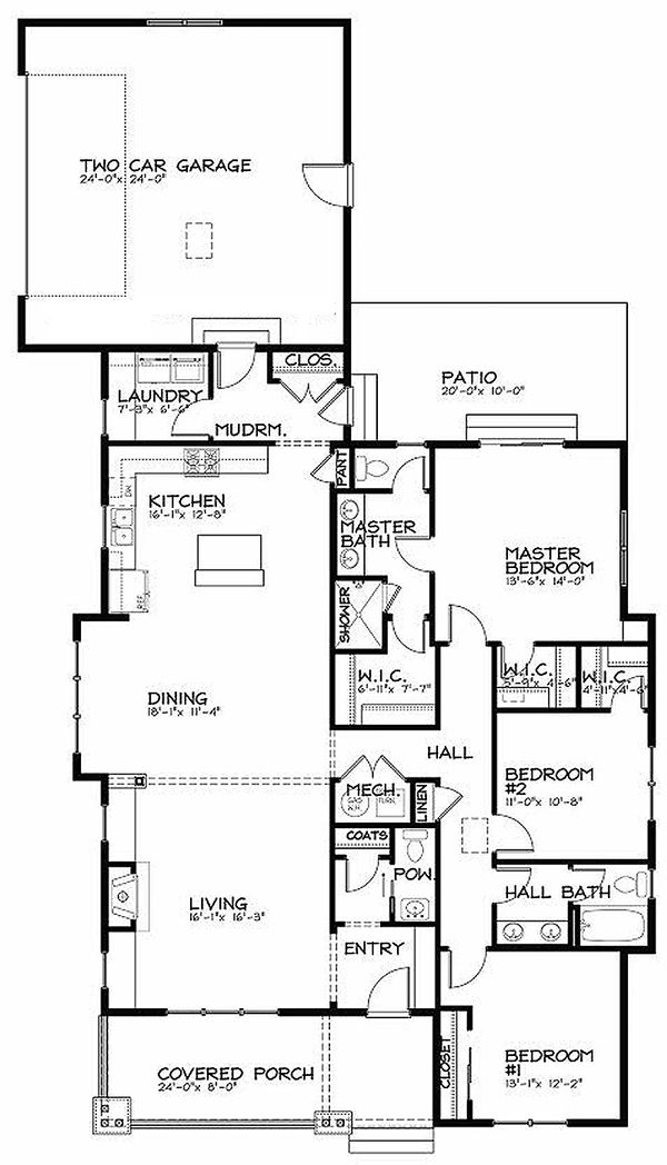 Dream House Plan - Bungalow Floor Plan - Main Floor Plan #434-6