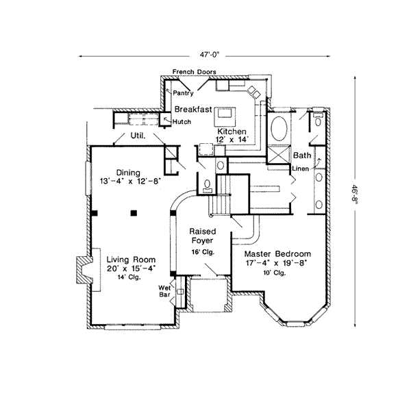 House Plan Design - Cottage Floor Plan - Main Floor Plan #410-364