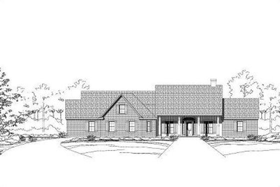 Exterior - Front Elevation for Traditional House Plan #411-539 - 3 bed, 3 bath