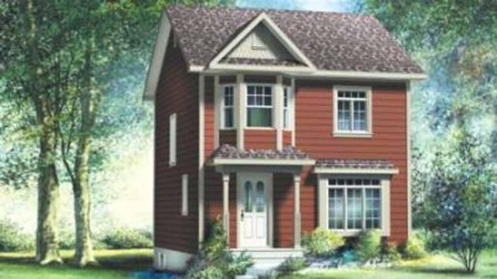 Exterior - Front Elevation 2 for Traditional House Plan #25-4032 - 3 bed, 1.5 bath