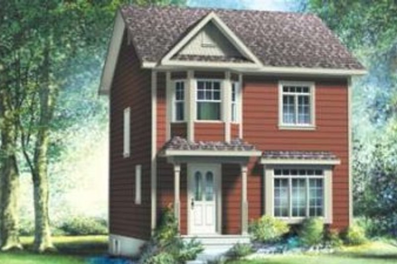 Exterior - Front Elevation 2 for Traditional House Plan #25-4032 - 3 bed, 1.5 bath