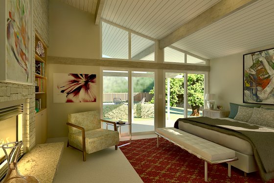 Interior - Master Bedroom for Ranch House Plan #489-2 - 3 bed, 2.5 bath