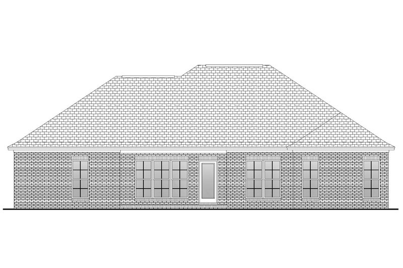 Architectural House Design - Exterior - Rear Elevation for Traditional House Plan #430-57 - 4 bed, 2 bath