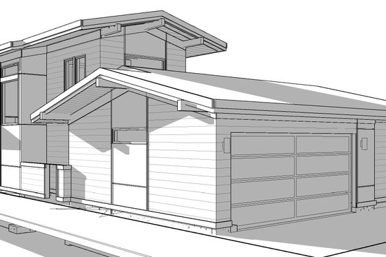 Exterior - Rear Elevation 1 for Modern House Plan #895-158 - 3 bed, 2.5 bath