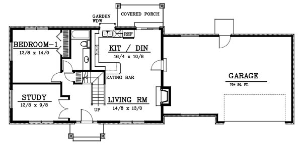 Colonial Floor Plan - Main Floor Plan #100-407