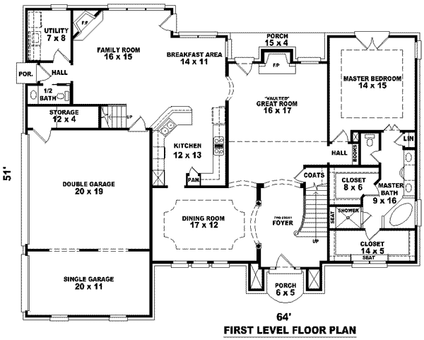 European Floor Plan - Main Floor Plan #81-1055