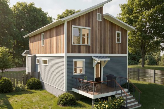 Exterior - Rear Elevation for Modern House Plan #79-369 - 3 bed, 2.5 bath