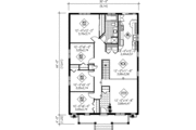 Bungalow Style House Plan - 4 Beds 1 Baths 1320 Sq/Ft Plan #25-112 