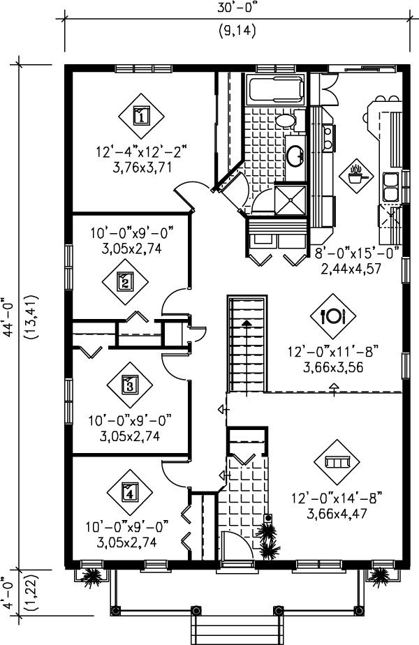 Bungalow Floor Plan - Main Floor Plan #25-112