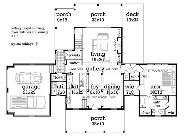 Home Plan - Traditional Floor Plan - Main Floor Plan #45-380