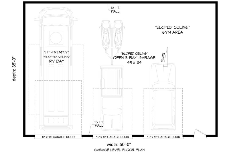 Home Plan - Floor Plan - Main Floor for Contemporary House Plan #932-1105, 0 bath