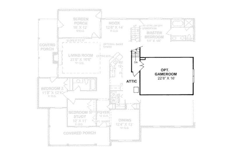 Dream House Plan - Floor Plan - Other Floor for Country House Plan #20-2037 - 3 bed, 2 bath