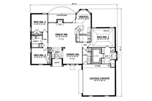 Floor Plan - Main Floor for European House Plan #42-126 - 3 bed, 2 bath