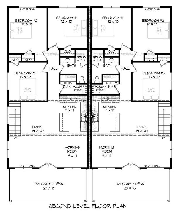 Contemporary Floor Plan - Upper Floor Plan #932-179
