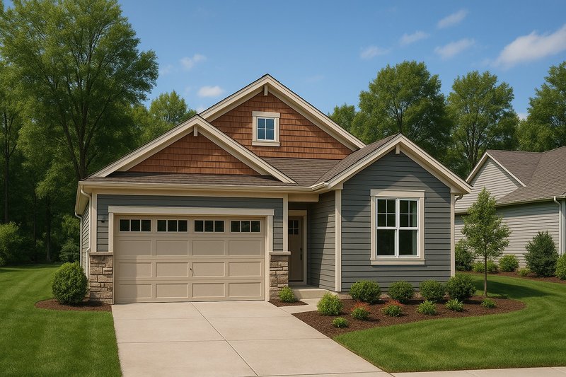 House Blueprint - Craftsman Exterior - Front Elevation Plan #112-309