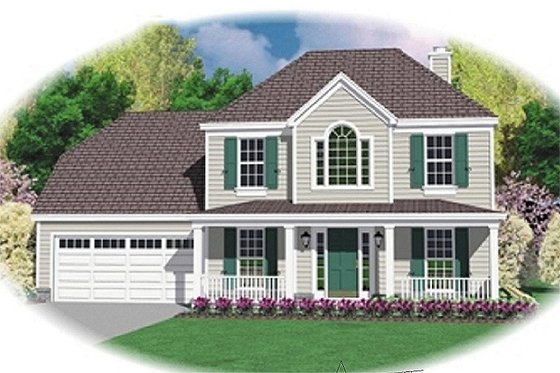 Exterior - Front Elevation for Country House Plan #81-467 - 3 bed, 2.5 bath