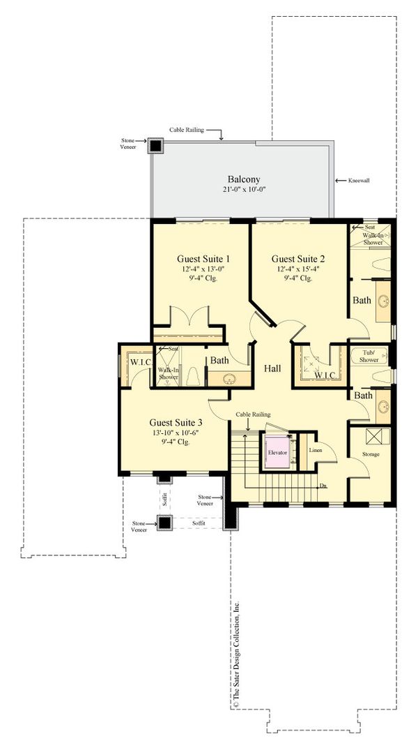 Contemporary Floor Plan - Upper Floor Plan #930-515