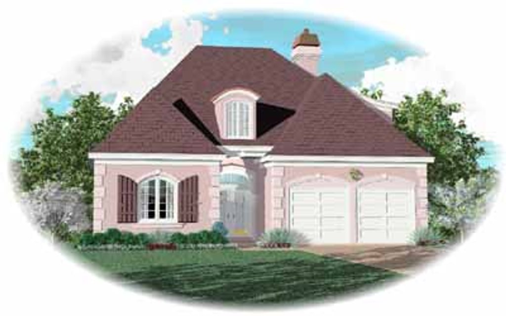 Exterior - Front Elevation 2 for European House Plan #81-264 - 3 bed, 2.5 bath