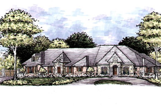 Exterior - Front Elevation for European House Plan #141-334 - 4 bed, 3.5 bath