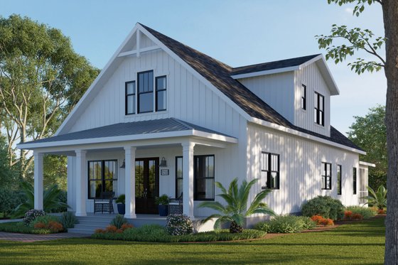 Exterior - Front Elevation for Farmhouse House Plan #461-76 - 4 bed, 4 bath