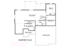 Floor Plan - Lower Floor for Craftsman House Plan #1064-62 - 3 bed, 2 bath