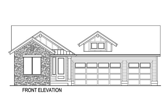 Exterior - Front Elevation 3 for Farmhouse House Plan #569-62 - 3 bed, 2.5 bath