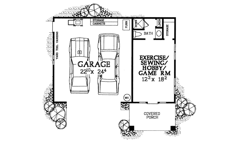 House Blueprint - Floor Plan - Main Floor for Traditional House Plan #72-258, 1 bath