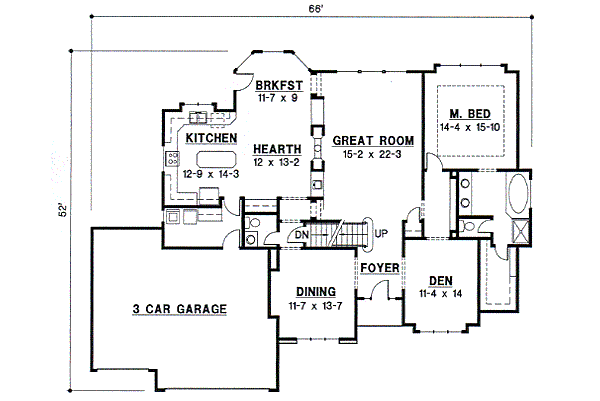 Traditional Floor Plan - Main Floor Plan #67-415