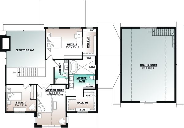Craftsman Floor Plan - Upper Floor Plan #23-2743