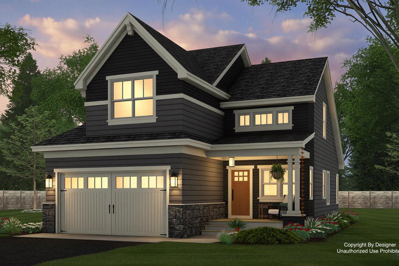 Craftsman Style House Plan - 3 Beds 2.5 Baths 1876 Sq/Ft Plan #51-1511 Exterior