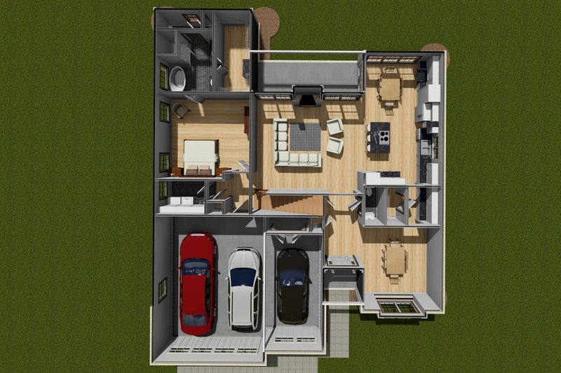 House Plan Design - Floor Plan - Main Floor for European House Plan #20-1838 - 3 bed, 3 bath