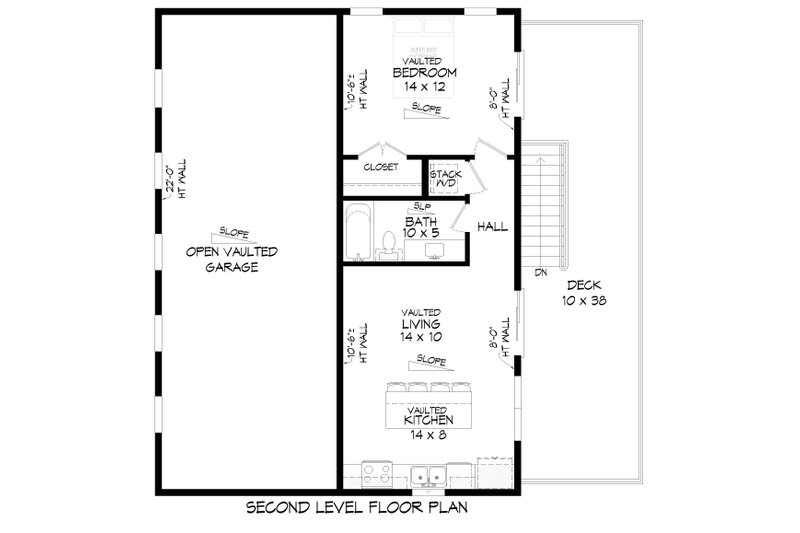House Blueprint - Floor Plan - Upper Floor for Country House Plan #932-1399 - 1 bed, 1 bath