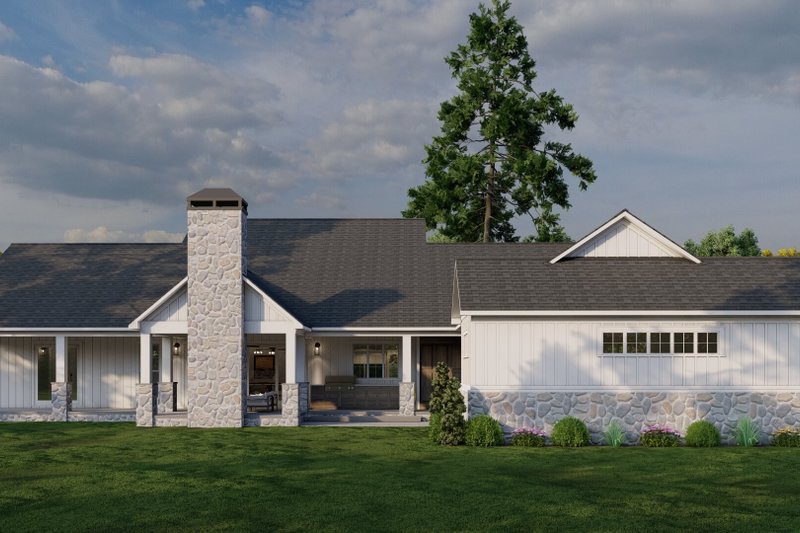 House Blueprint - Exterior - Rear Elevation 1 for Farmhouse House Plan #923-404 - 3 bed, 3.5 bath
